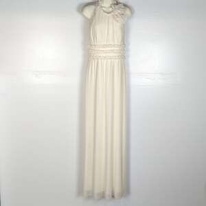 JS Collections Pleated Chiffon Maxi Dress